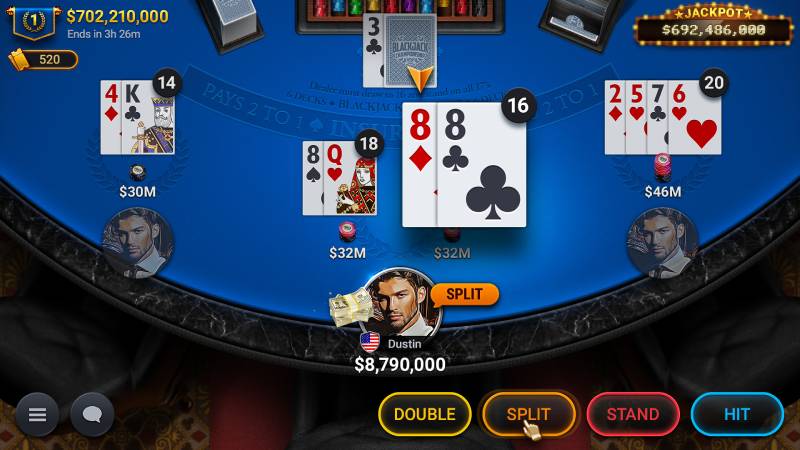 Các lựa chọn khi tham gia game bài blackjack